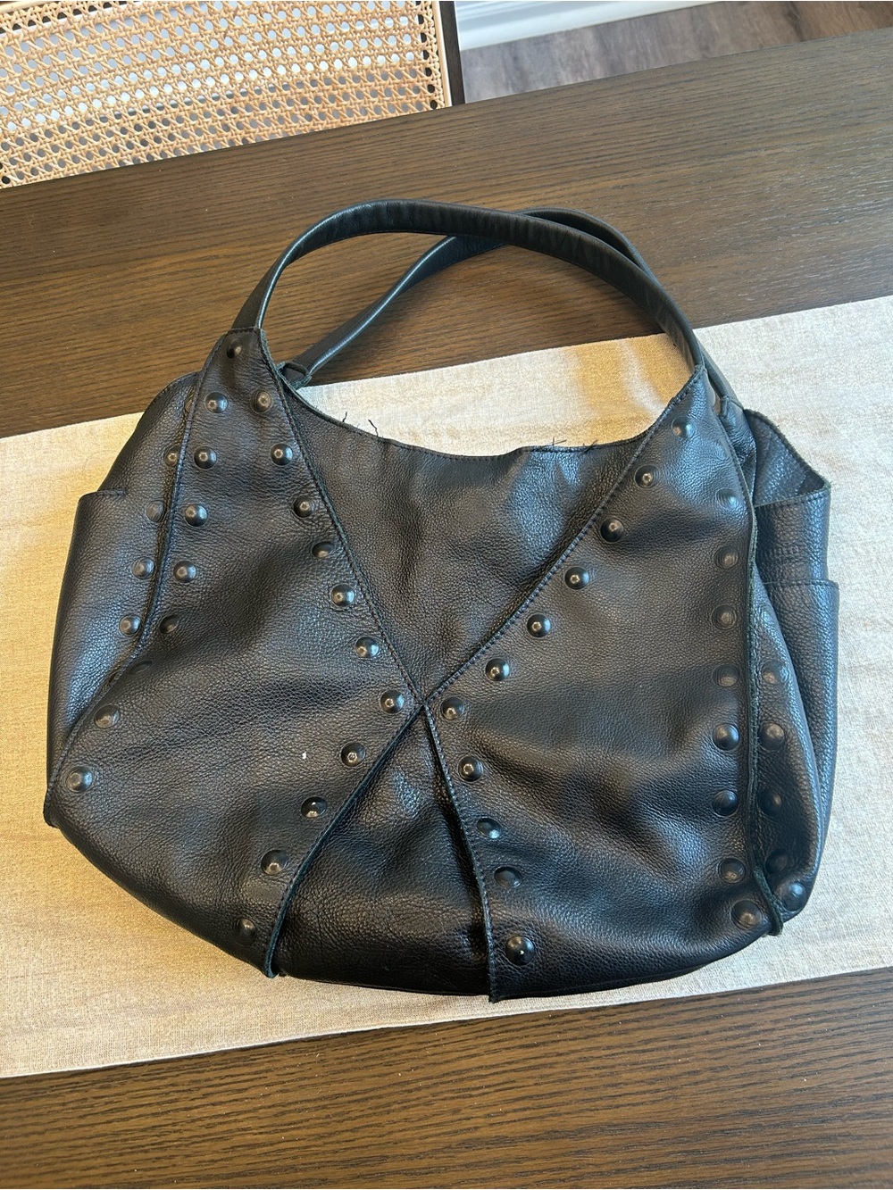 Hammitt Fets Studded Leather Hobo Shoulder Bag | Retired Rare Style